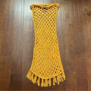 Ecote Urban Outfitters Tangerine Open Knitted Fringe Maxi Cover Up Skirt, SizeXS